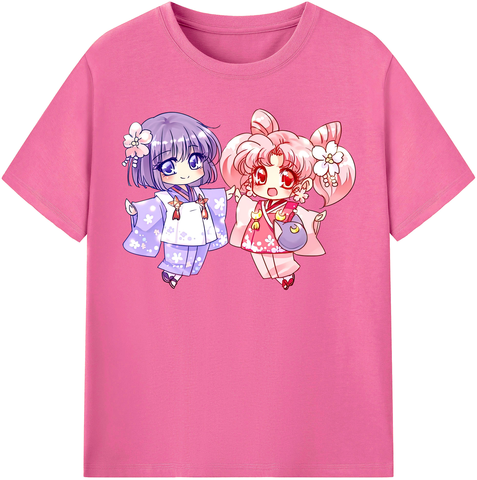 （画像用） 美少女戦士セーラームーン ちびうさ Sailor Moon Chibiusa Tsukino Usagi Small Lady Serenity レディースカジュアルプリントTシャツ（綿100％）